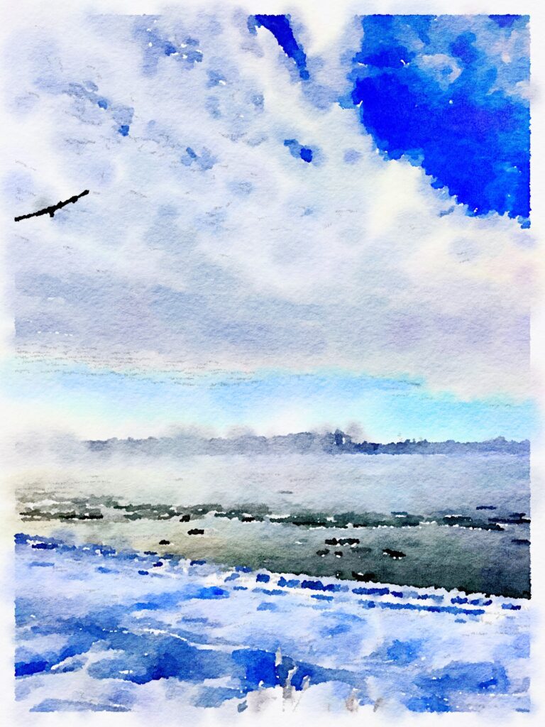 Watercolor - South Saskatchewan River Winter